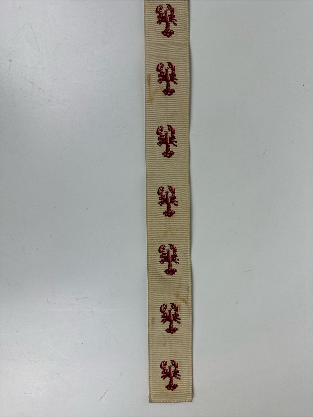 Women’s J. Crew Cream Canvas Belt with Red Embroidered Lobster Motifs - Picture 5 of 11